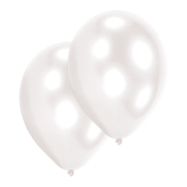 Latex ballonnen metallic wit (28cm) - 25 stuks