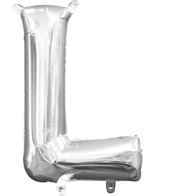 Mini folie ballon letter L (35cm) - zilver