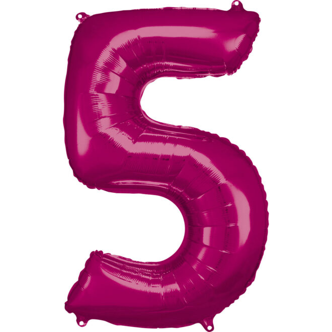 Grote folie ballon cijfer 5 (86cm) - Roze