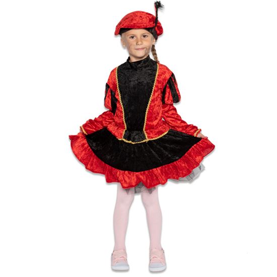 Pietjurkje met petticoat rood-zwart
