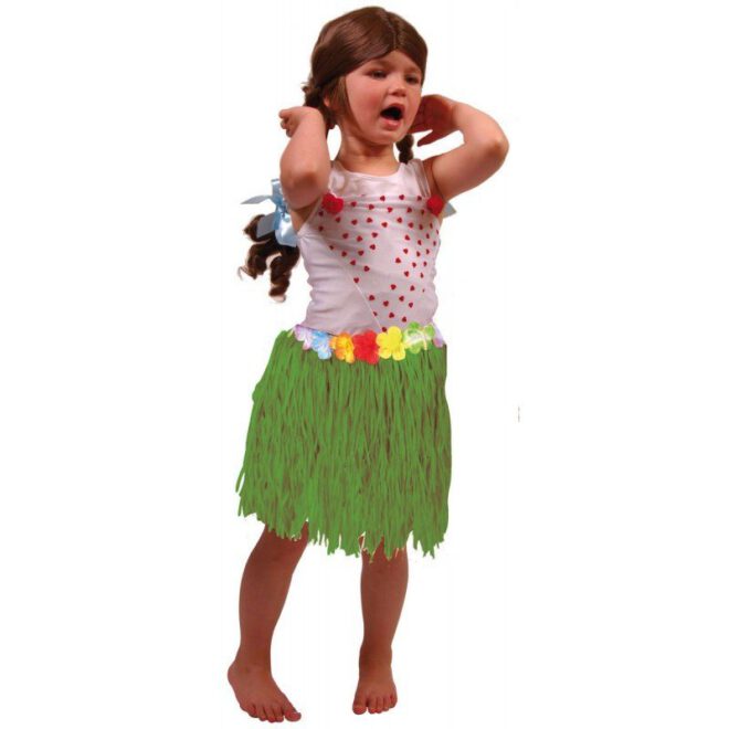 Kort, groen hawaiirokje voor kinderen