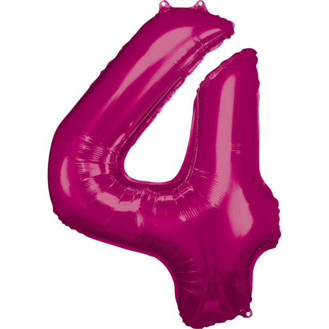 Grote folie ballon cijfer 4 (86cm) - Roze