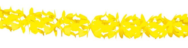 Gele, papieren, hoku guirlande-slinger (6m)
