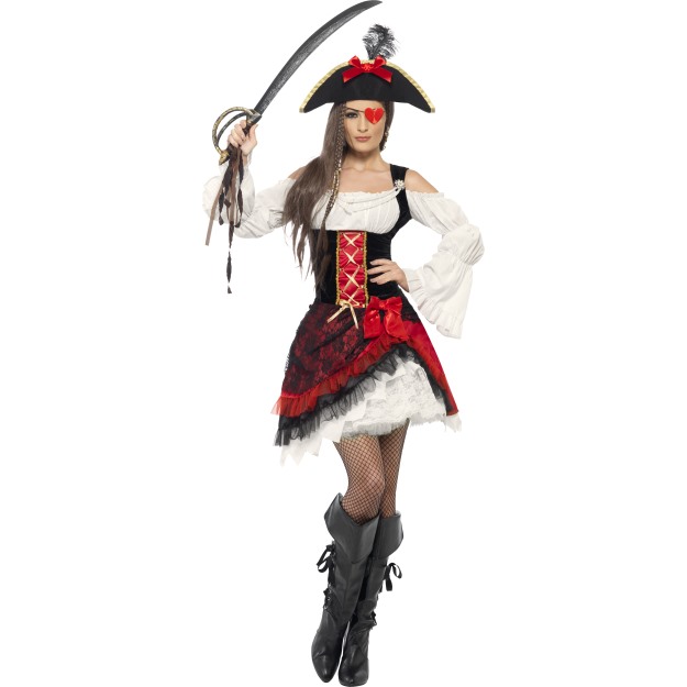 Ja meester Markeer Glamorous Lady Pirate Kostuum - Feesthuis