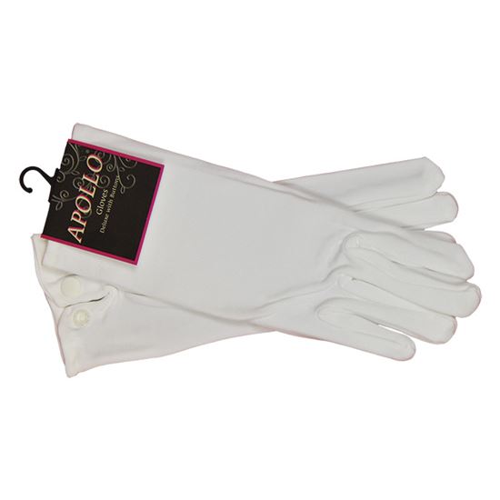 Handschoenen Wit luxe met drukknoop