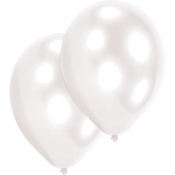 Latex ballonnen metallic wit (28cm) - 50 stuks
