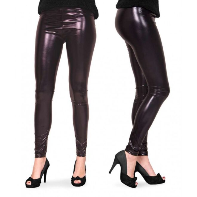 Metallic zwarte legging in maat large-extra large