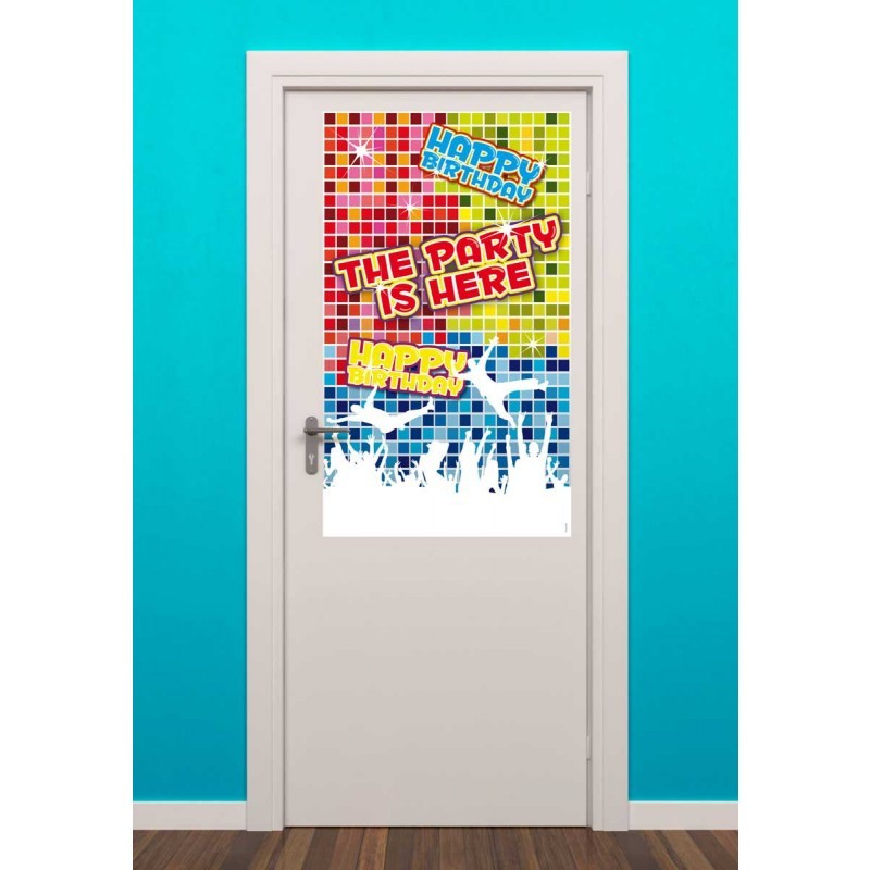 helder Blind vertrouwen linnen Birthday Blocks deurposter (71x121 cm) - Feesthuis