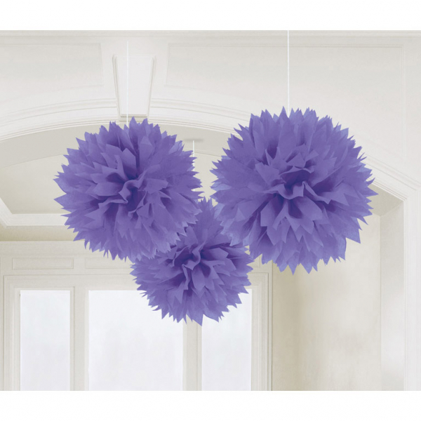 Fluffy decoraties paars