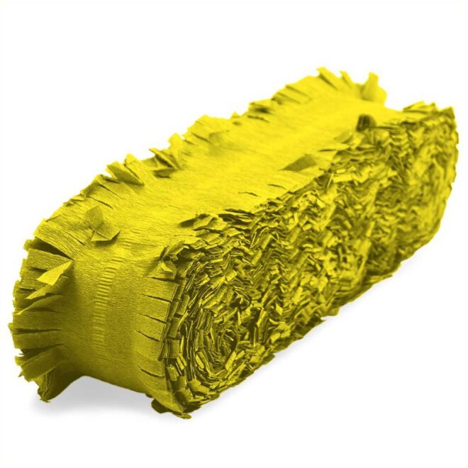 Rol crepe papieren draaiguirlande slinger in de kleur neon geel