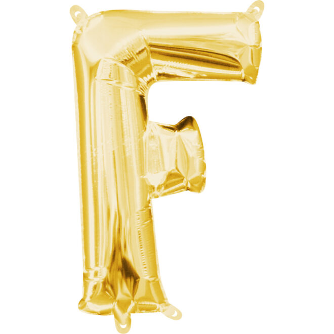 Mini folie ballon letter F (35cm) - goud
