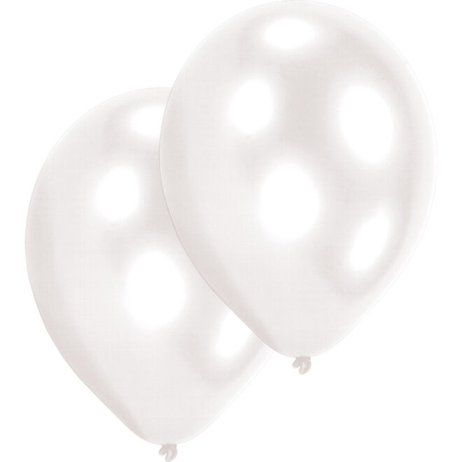 Latex ballonnen metallic wit (28cm) - 10 stuks