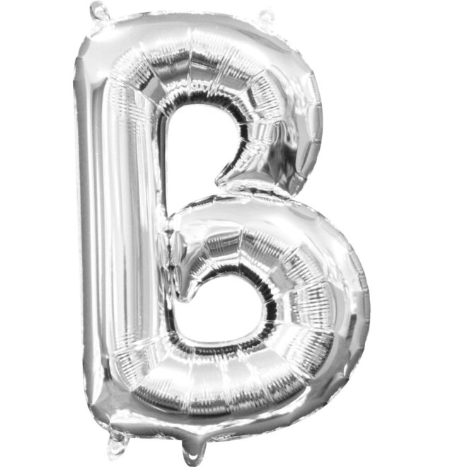 Mini folie ballon letter B (35cm) - zilver