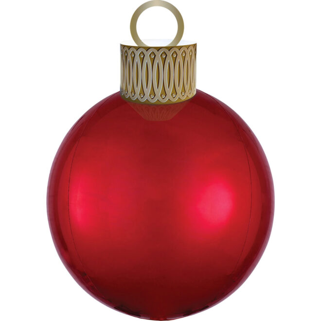 Kerstbal orbz ballon (38x40cm) - Rood