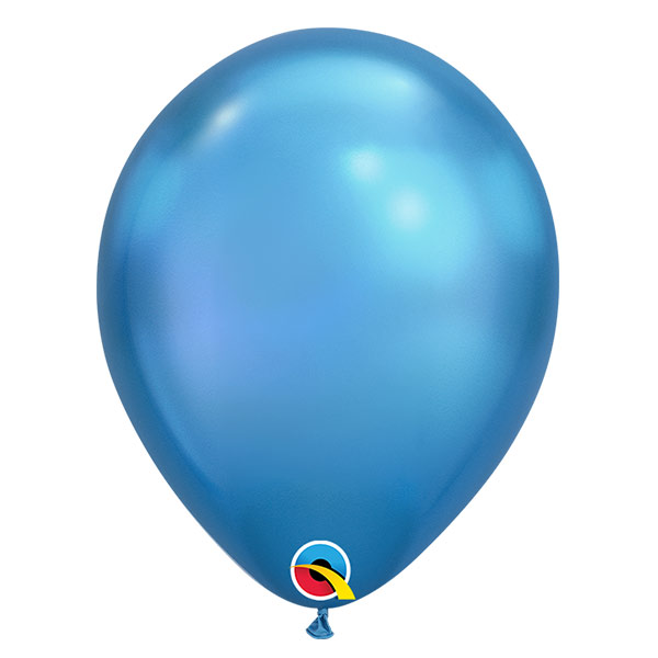Qualatex ballon 7 inch chrome blauw