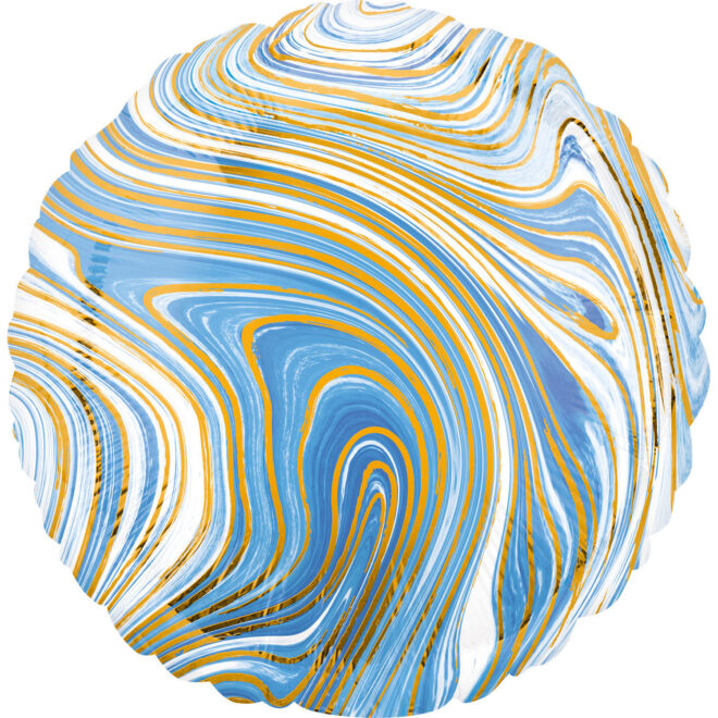 Marblez folieballon rond (43cm) - Blauw
