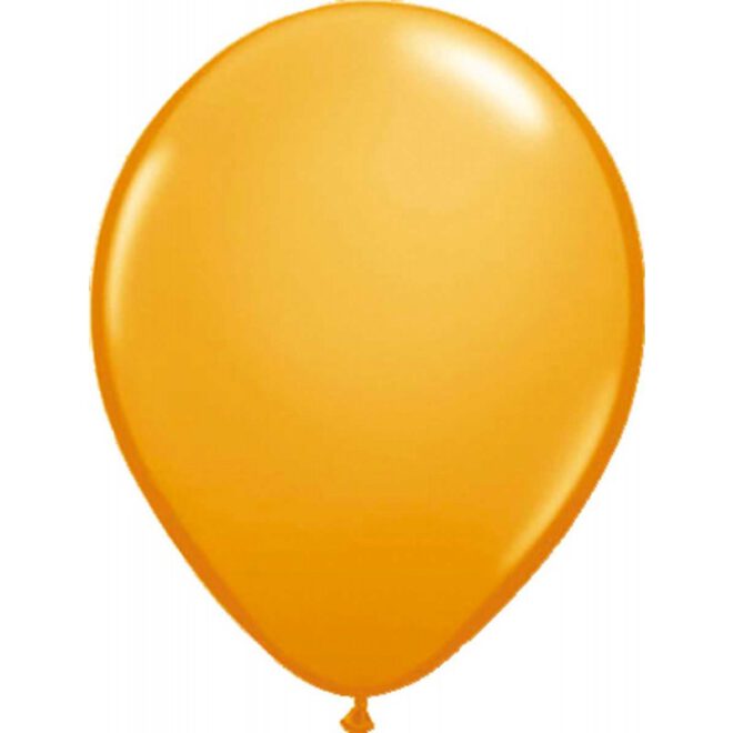 Tien oranje latex ballonnen met een formaat van 30 centimeter (11 inch) groot.