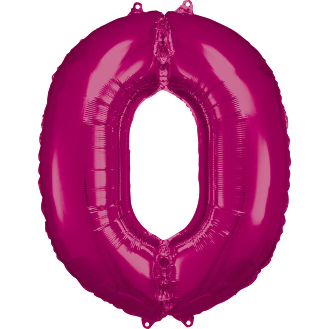 Grote folie ballon cijfer 0 (86cm) - Roze