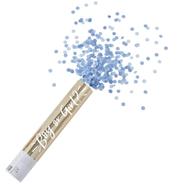 Oh Baby! Gender Reveal Confettishooter Blauw