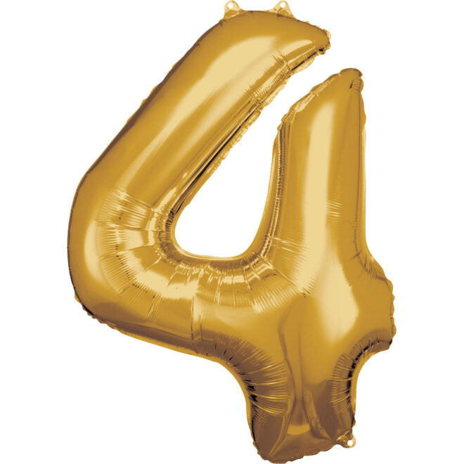 Grote folie ballon cijfer 4 (86cm) - Goud