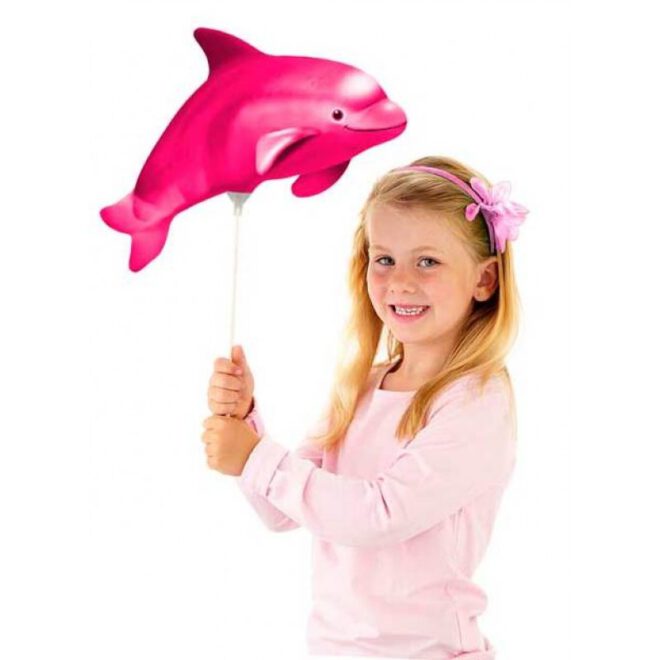 Mini-ballon in de vorm van een roze dolfijn