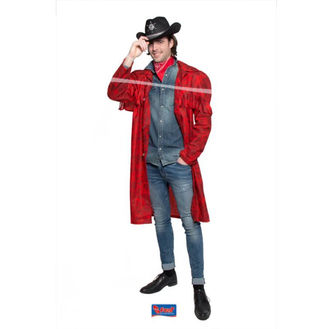Rode cowboy jas voor heren - one size