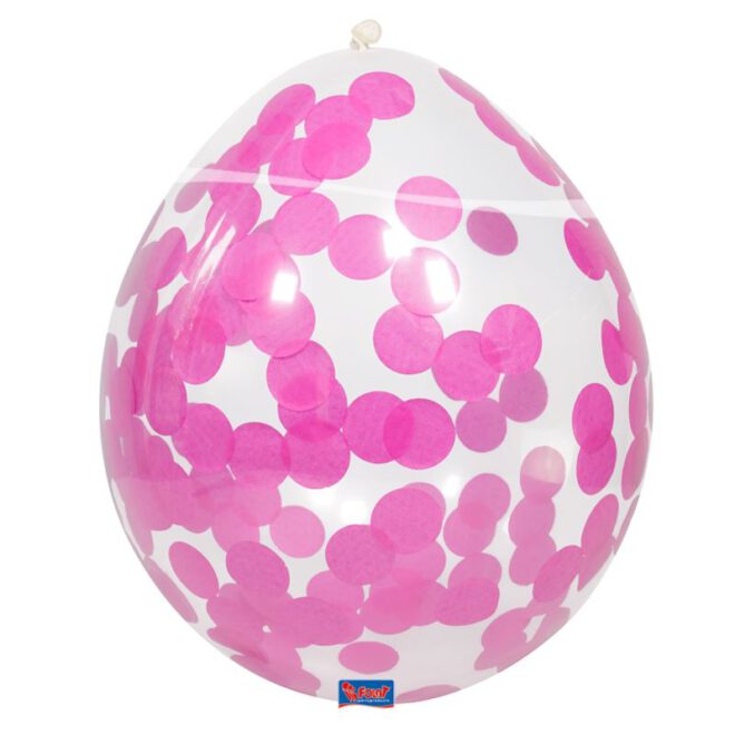 Ballonnen met confetti (4st.) - Roze
