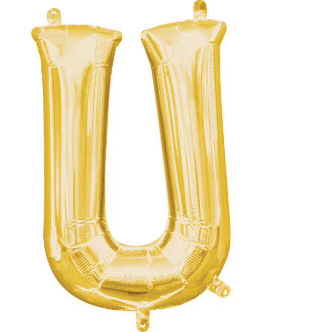 Mini folie ballon letter U (35cm) - goud