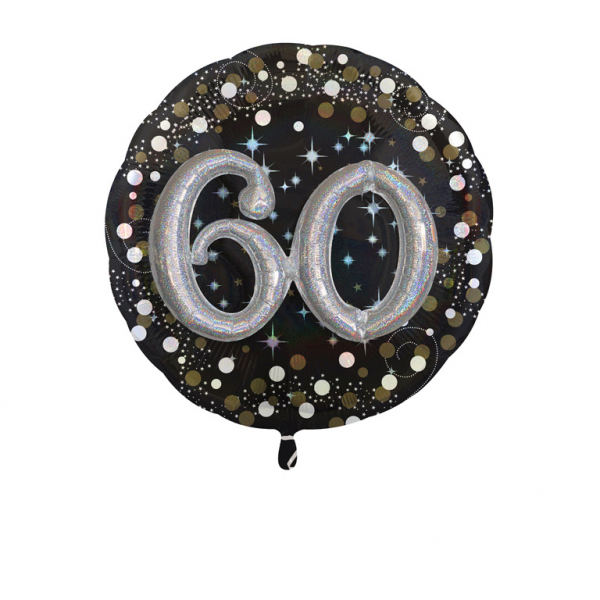 Grote gouden sparkling folieballon - 60 jaar