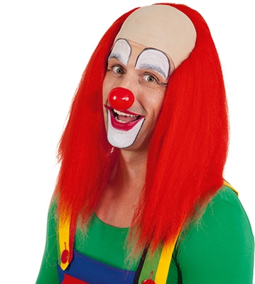 constante Collega verzameling Pruik clown rood met kaal hoofd - Winkel In Westland
