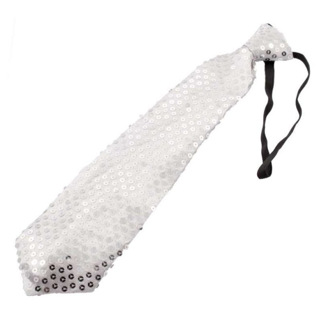 Metallic zilveren stropdas met LED-verlichting