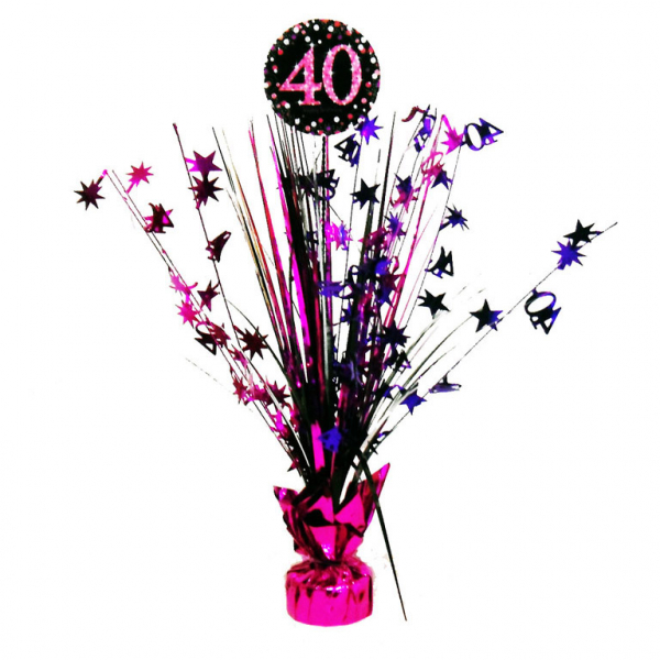 Tafeldecoratie sparkling roze ''40''
