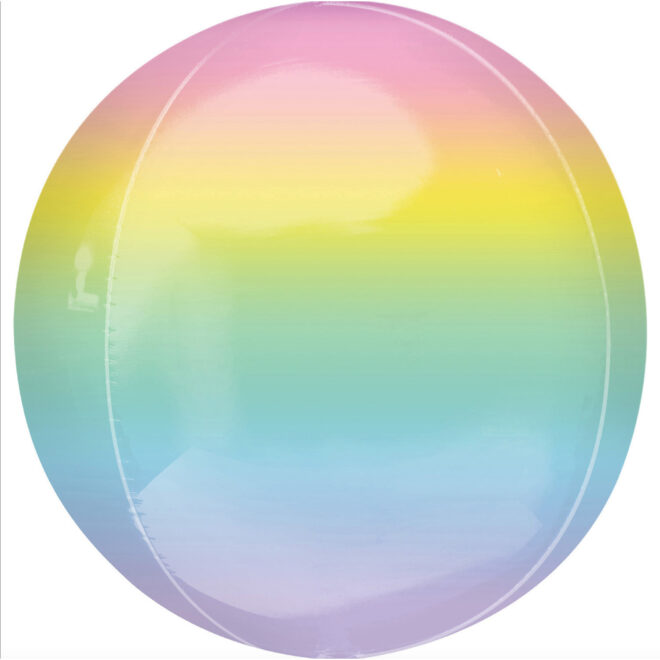 Orbz ombré ballon (38x40cm) - Pastel kleuren