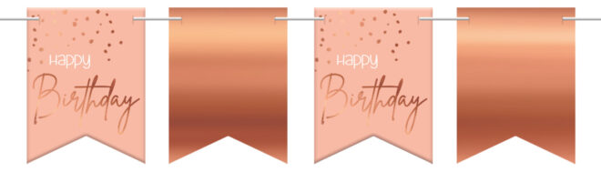 Elegant Lush Blush vlaggenlijn (6m) - Happy Birthday