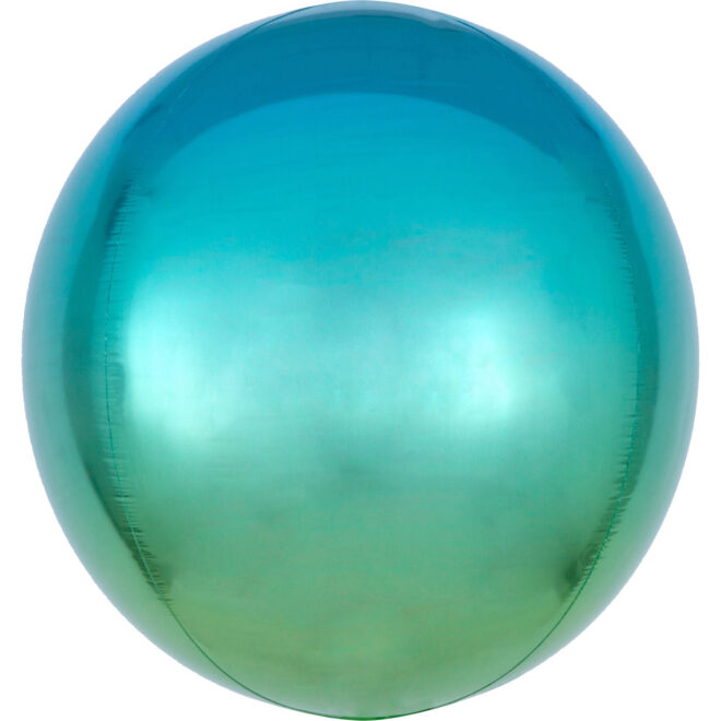 Orbz ombré ballon (38x40cm) - Blauw/Groen