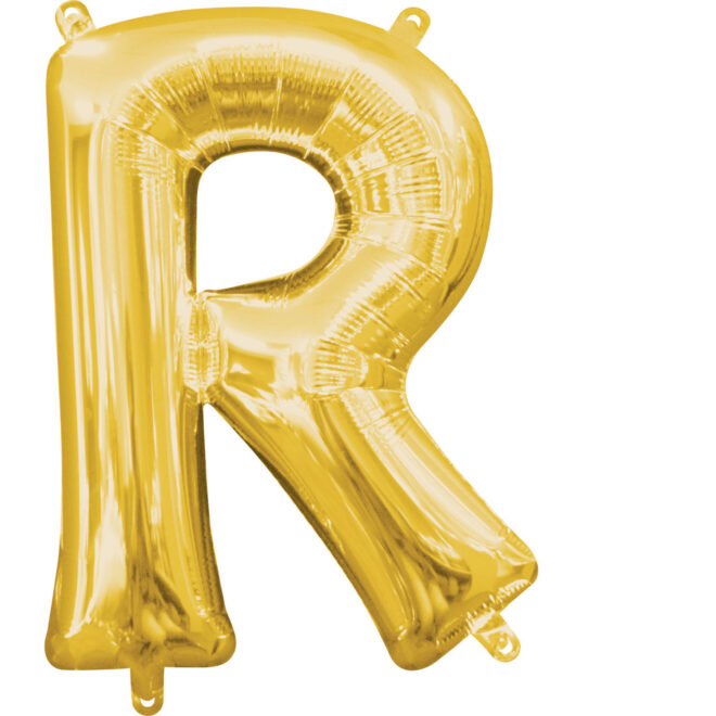 Mini folie ballon letter R (35cm) - goud