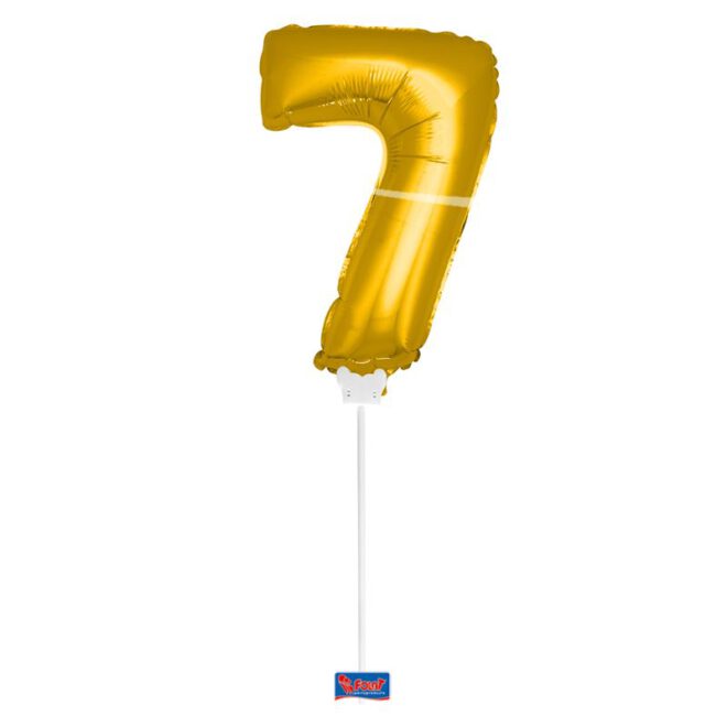 Mini folieballon cijfer 7 (36cm) - goud