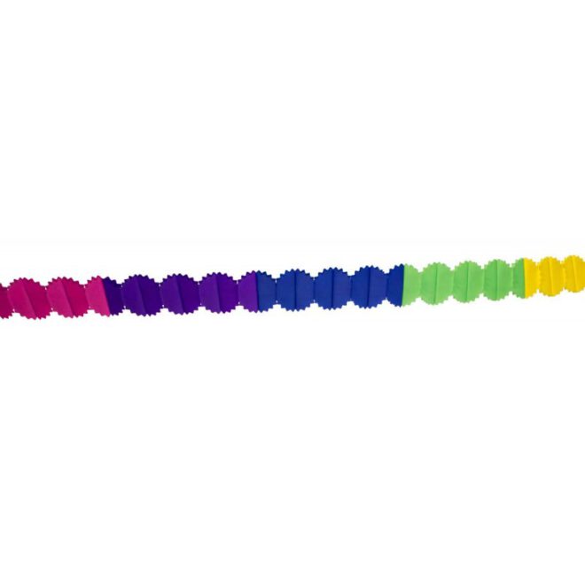 Papieren slinger met regenboogkleuren - model Manihiki (6 meter lang)