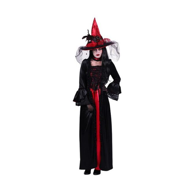 Halloween jurk Feronia zwart rood