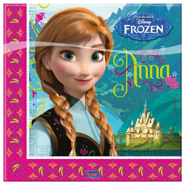 Papieren Frozen servetten met daarop Anna