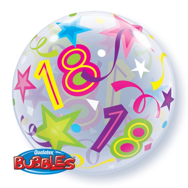 Vrolijke 18 jaar bubbleballon (56cm)