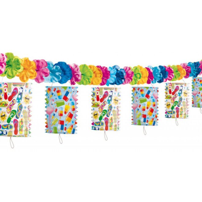 Summer party lampionnenslinger (3,6 m) met vele verschillende vrolijke kleuren