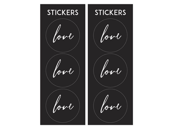 Geschenkzakjes stickers "Love" - 6 stuks