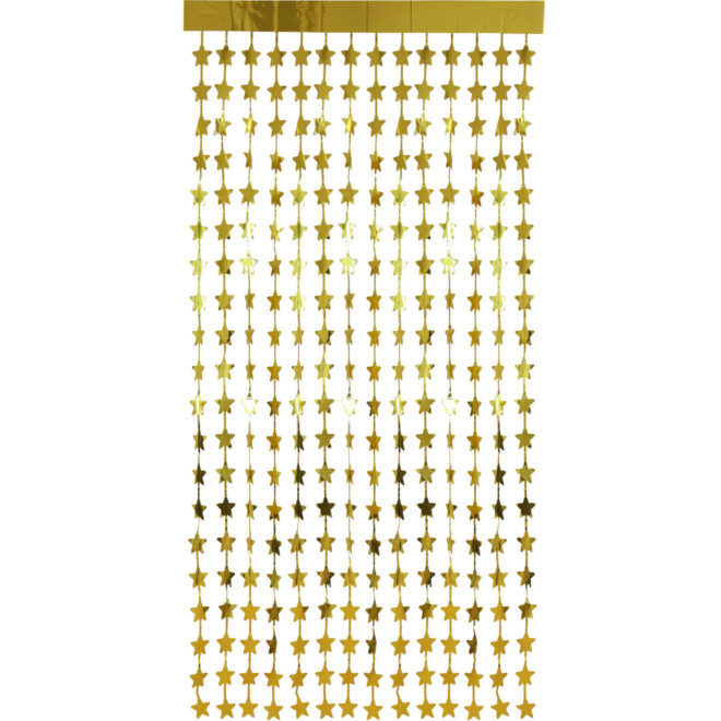 Folie deurgordijn gouden sterren (1x2m)