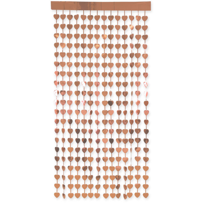 Folie deurgordijn roségouden hartjes (1x2m)