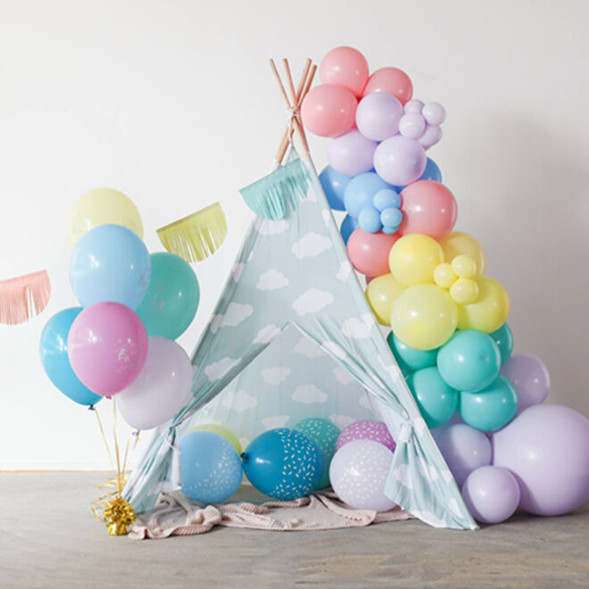 Pastel ballonnen (33cm, 6 stuks) - Pastel sprinkels