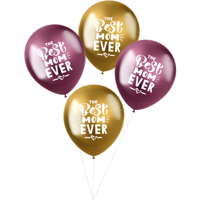 Shimmer ballonnen (33cm, 4 stuks) - Best Mom Ever!