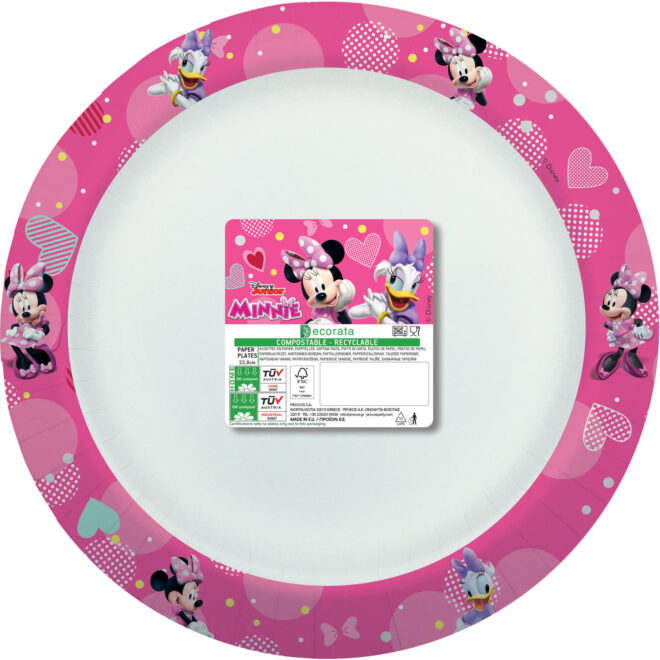 Minnie Mouse borden (24cm) - 8 stuks