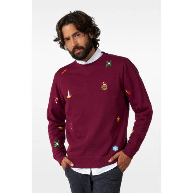 Opposuits Sweater X-mas Icons burgundy