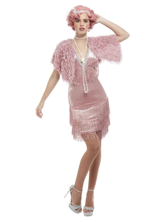 Deluxe jaren twintig Charleston jurk roze